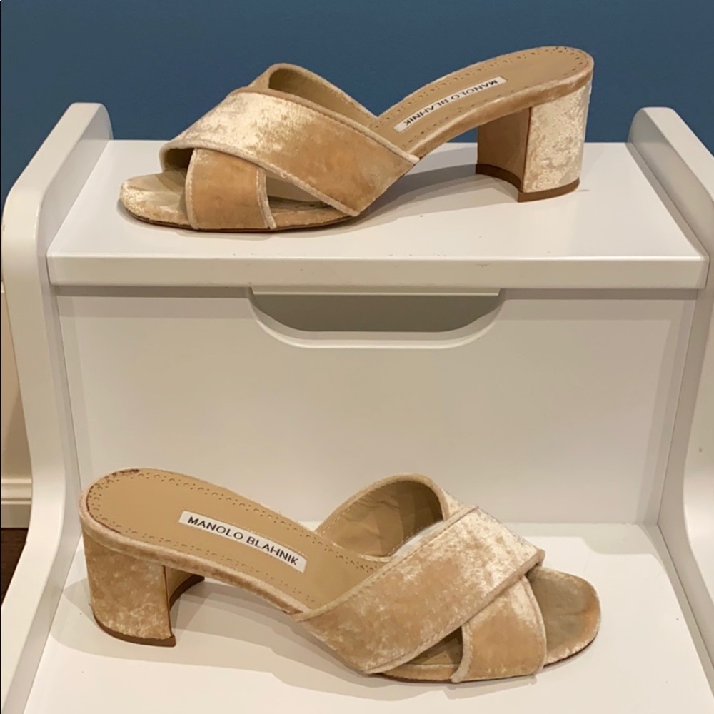 Manolo Blahnik velvet sandals